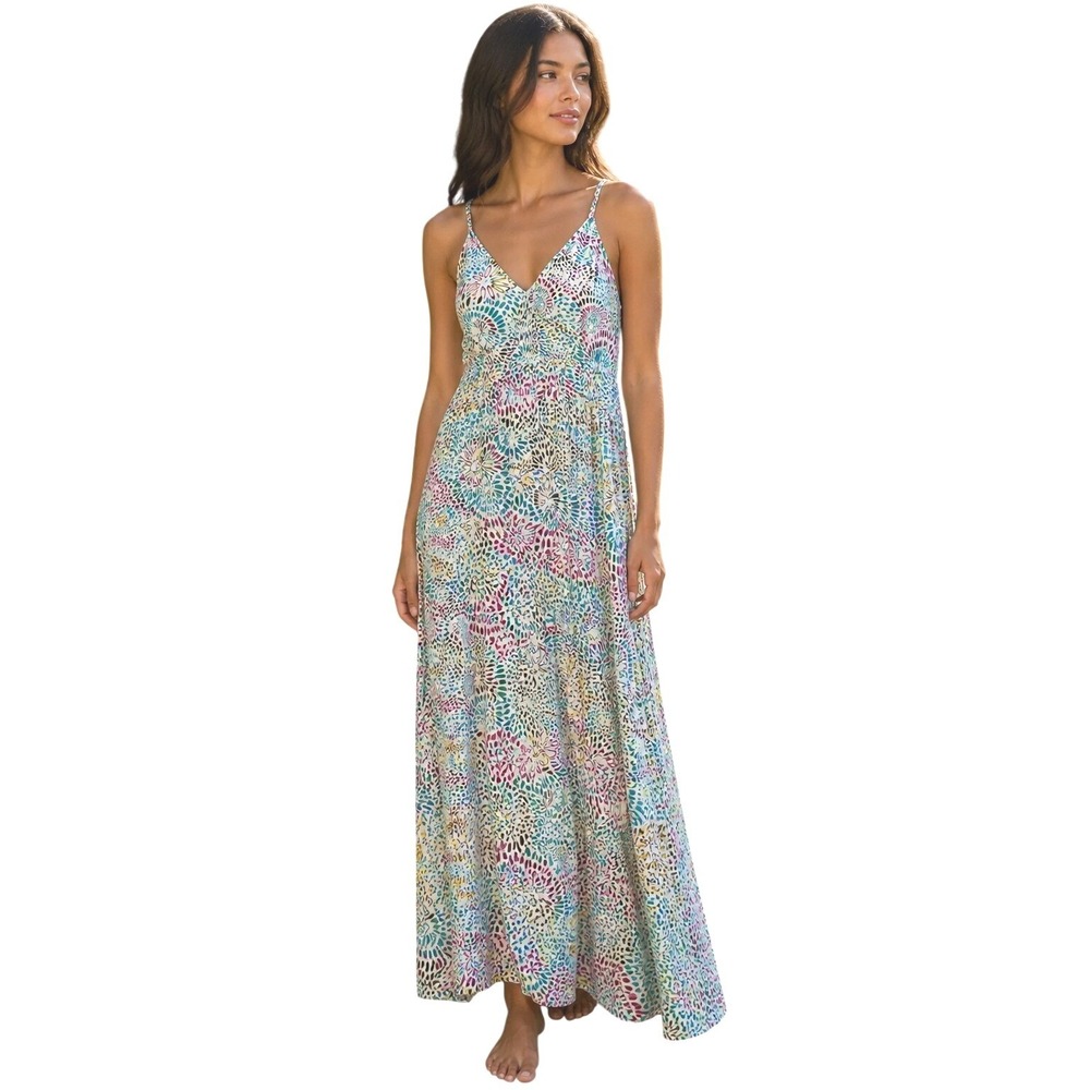 Aventura Sustainable Y2K Bamboo Maxi Dress Medium Boho Romantic Coastal Tropical